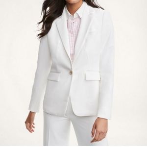 Banana Republic White Cotton Blazer